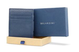 Garzini RFID Leather Magic Wallet ID Window Nappa-Blue