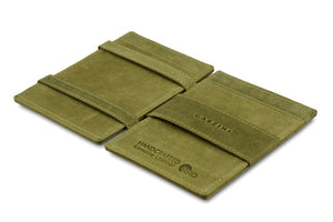 Garzini RFID Leather Magic Wallet ID Window Vintage-Green