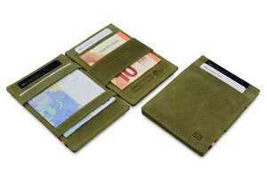 Garzini RFID Leather Magic Wallet ID Window Vintage-Green