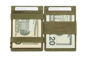 Garzini RFID Leather Magic Wallet ID Window Vintage-Green