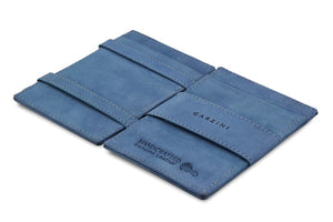 Garzini RFID Leather Magic Wallet ID Window Vintage-Blue