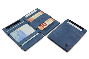 Garzini RFID Leather Magic Wallet ID Window Vintage-Blue