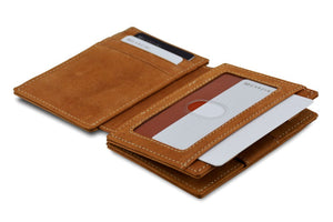 Garzini RFID Leather Magic Wallet Plus Vintage-Cognac
