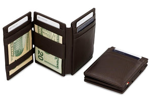 Garzini RFID Leather Magic Wallet Plus Nappa-Brown