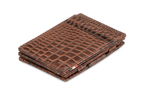 Garzini RFID Leather Magic Wallet Plus Croco-Brown