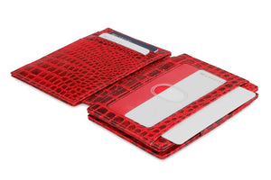 Garzini RFID Leather Magic Wallet Plus Croco-Red