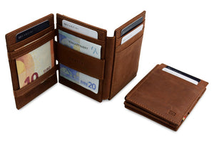 Garzini RFID Leather Magic Wallet Plus Vintage-Brown