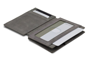 Garzini RFID Leather Magic Wallet Plus Vintage-Grey