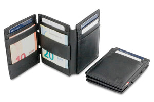 Garzini RFID Leather Magic Wallet Plus Nappa-Black