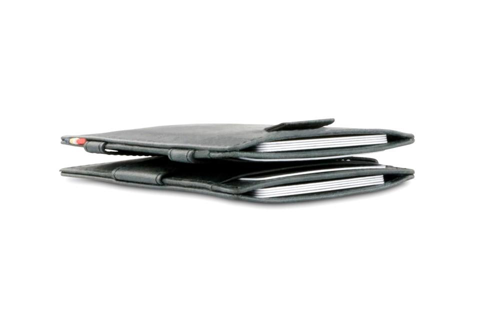Garzini RFID Leather Magic Wallet Card Sleeves Brushed-Black
