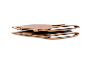 Garzini RFID Leather Magic Wallet Card Sleeves Brushed-Brown