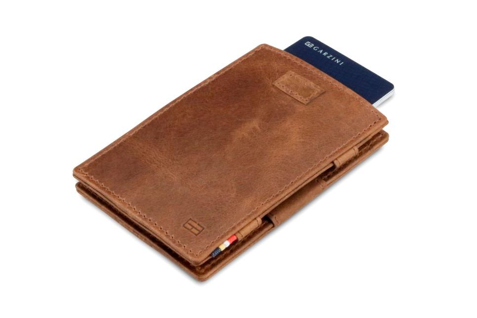 Garzini RFID Leather Magic Wallet Card Sleeves Brushed-Brown