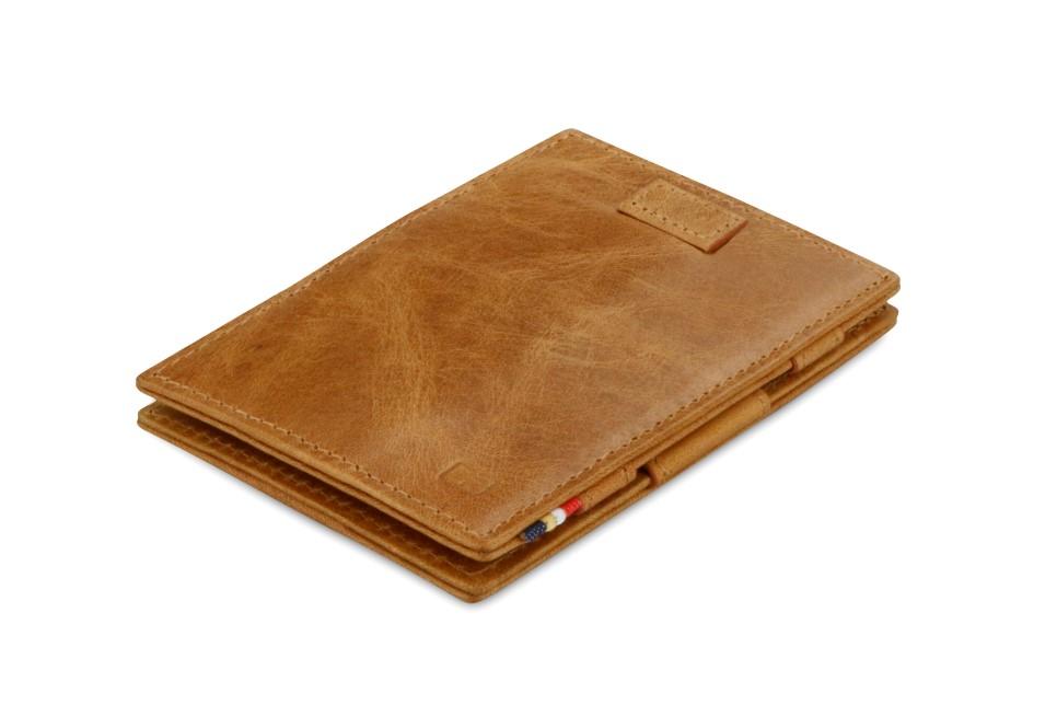 Garzini RFID Leather Magic Wallet Card Sleeves Brushed-Cognac