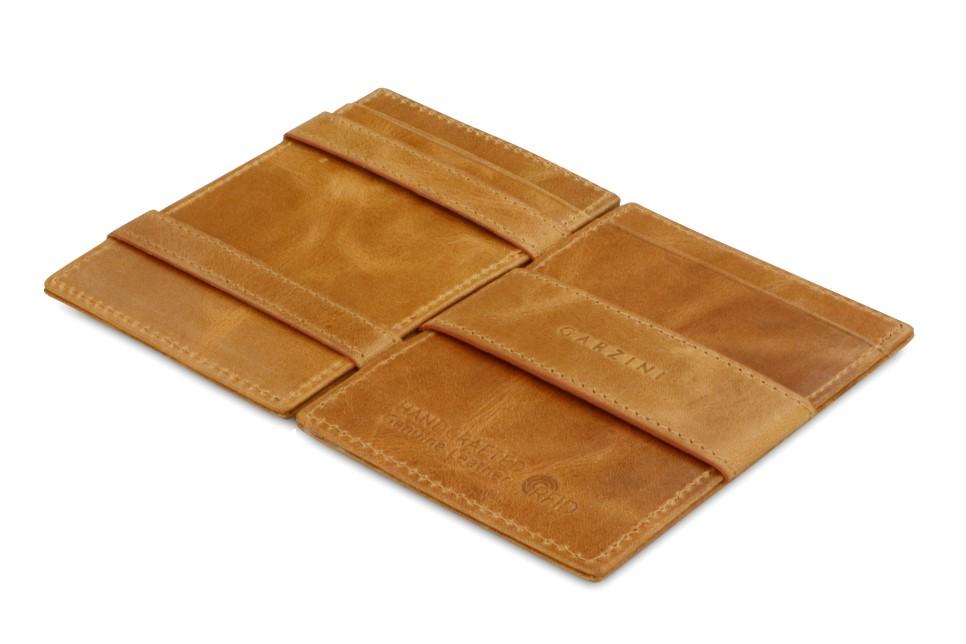 Garzini RFID Leather Magic Wallet Card Sleeves Brushed-Cognac