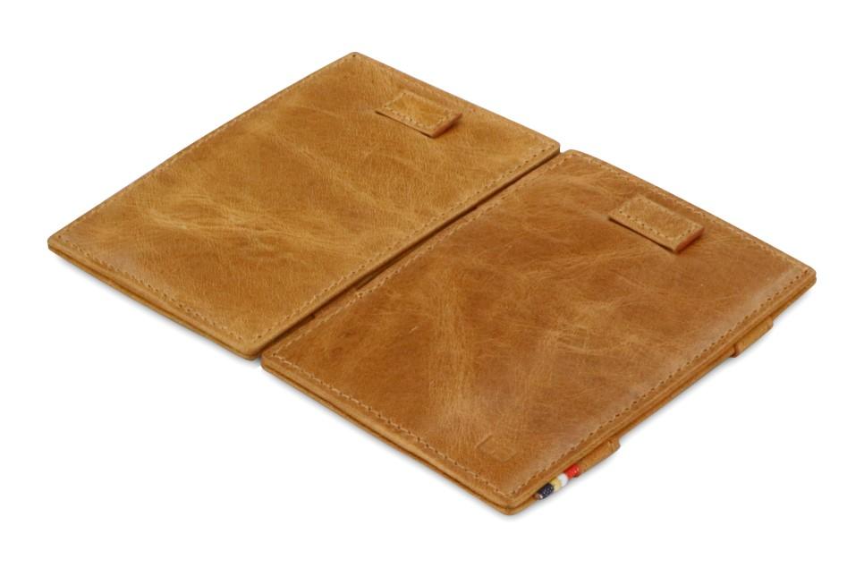 Garzini RFID Leather Magic Wallet Card Sleeves Brushed-Cognac