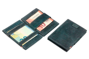 Garzini RFID Leather Magic Wallet Card Sleeves Vintage-Black