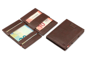 Garzini RFID Leather Magic Wallet Card Sleeves Nappa-Cognac