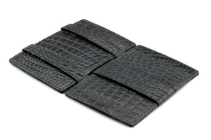 Garzini RFID Leather Magic Wallet Card Sleeves Croco-Black