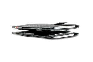 Garzini RFID Leather Magic Wallet Card Sleeves Croco-Black