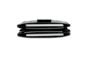 Garzini RFID Leather Magic Wallet Card Sleeves Croco-Black