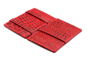 Garzini RFID Leather Magic Wallet Card Sleeves Croco-Red