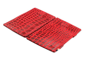 Garzini RFID Leather Magic Wallet Card Sleeves Croco-Red