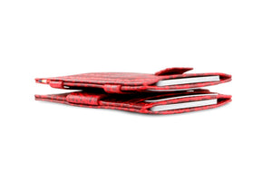 Garzini RFID Leather Magic Wallet Card Sleeves Croco-Red