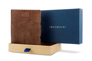 Garzini RFID Leather Magic Wallet Card Sleeves Vintage-Brown