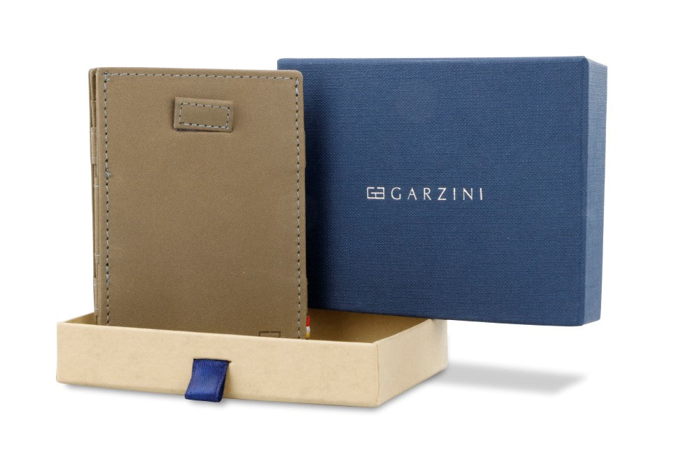 Garzini RFID Leather Magic Wallet Card Sleeves Vintage-Grey