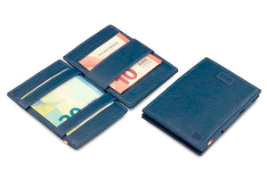 Garzini RFID Leather Magic Wallet Card Sleeves Nappa-Blue