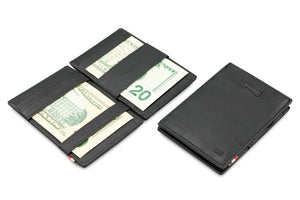 Garzini RFID Leather Magic Wallet Card Sleeves Nappa-Black