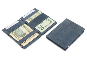 Garzini RFID Leather Magic Wallet Card Sleeves Vintage-Blue