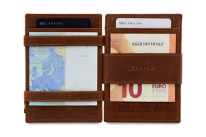 Garzini RFID Leather Magic Wallet ID Window Vintage-Brown