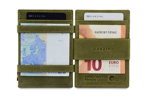 Garzini RFID Leather Magic Wallet ID Window Vintage-Green