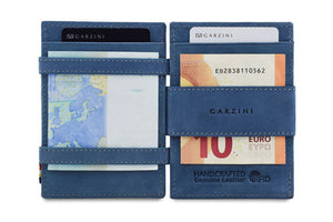 Garzini RFID Leather Magic Wallet ID Window Vintage-Blue