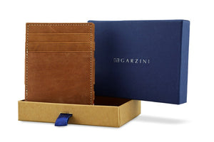 Garzini RFID Leather Magic Wallet ID Window Vintage-Cognac