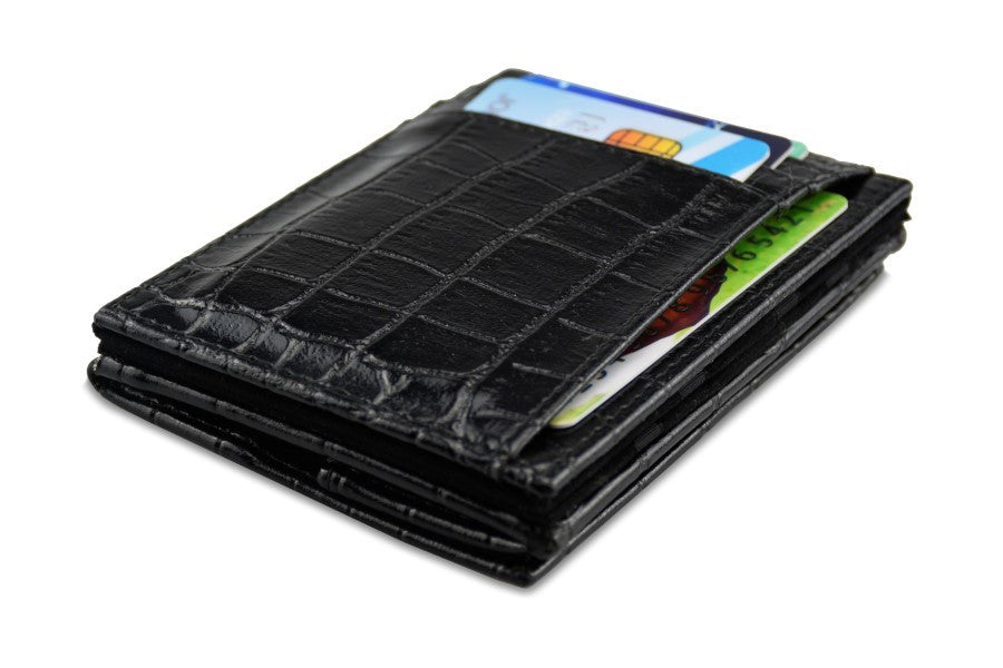 Pegasus Reptile Leather Magic Coin Wallet-Black