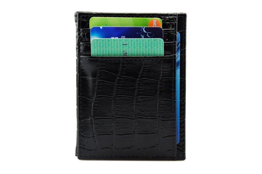 Pegasus Reptile Leather Magic Coin Wallet-Black