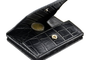 Pegasus Reptile Leather Magic Coin Wallet-Black