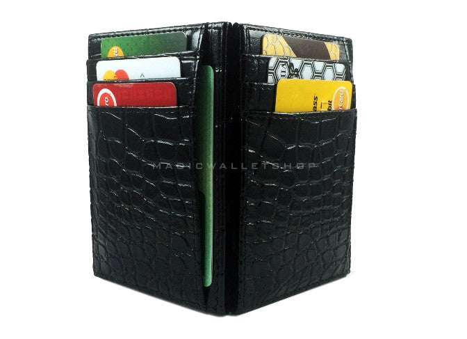 Pegasus Reptile Leather Magic Wallet-Black