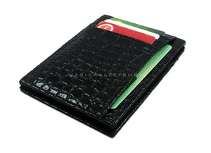 Pegasus Reptile Leather Magic Wallet-Black
