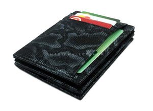 Pegasus Snake Leather Magic Coin Wallet-Black